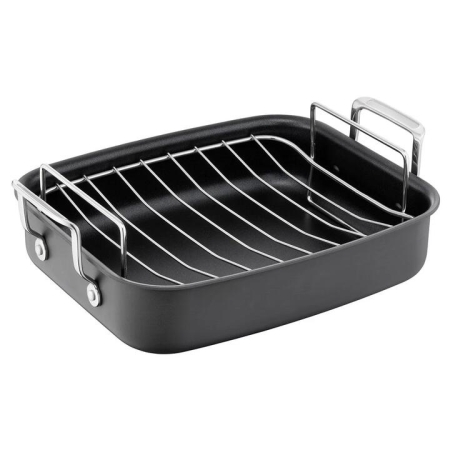 Jamie Oliver by Premium Hard Anodised Roaster & Rack Size 32X26cm by Tefal