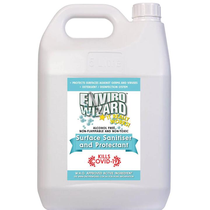 Surface Sanitiser & Protectant Size 5L by Enzyme Wizard-5L
