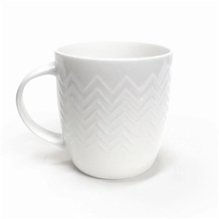 Bianco Zig Zag Textured Mug Size 350ml by Alex Liddy