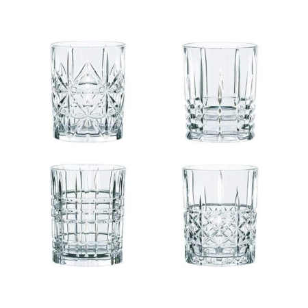 Highland 4 Piece Mixed Crystal Glass Tumbler Set Size 345ml by Nachtmann