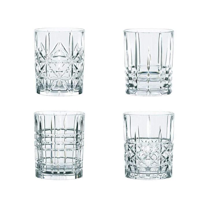 Highland 4 Piece Mixed Crystal Glass Tumbler Set Size 345ml by Nachtmann