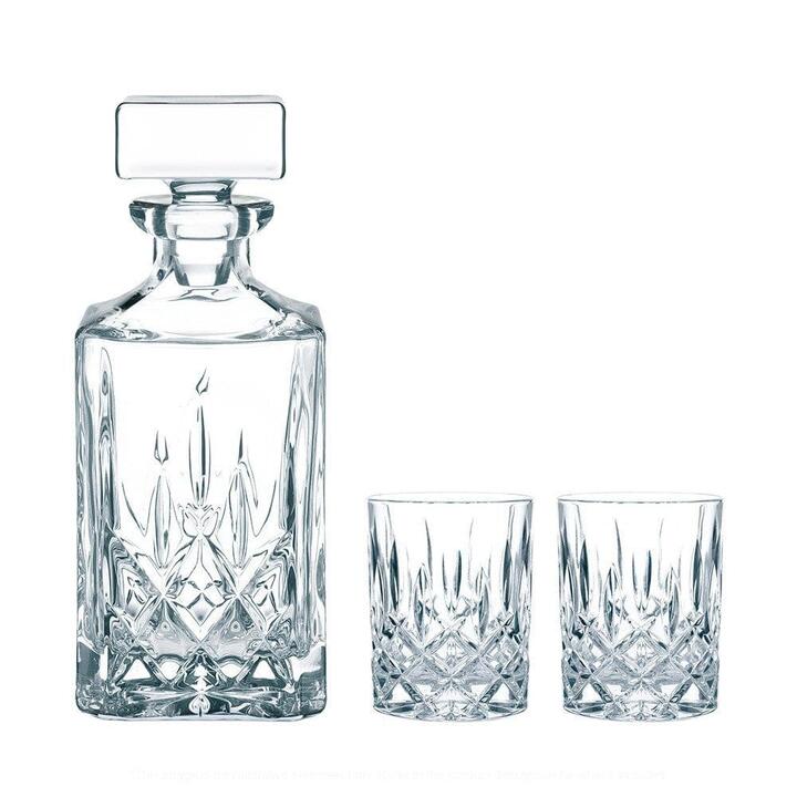 Noblesse 3 Piece Crystal Whisky Decanter & Tumbler Set Size 750ml/324ml by Nachtmann