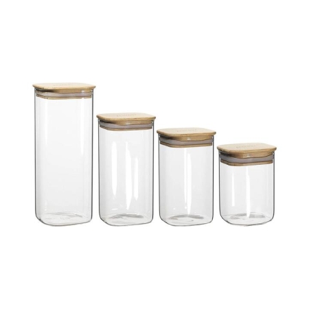 Pantry 4 Piece Square Glass Canister Set by Ecology