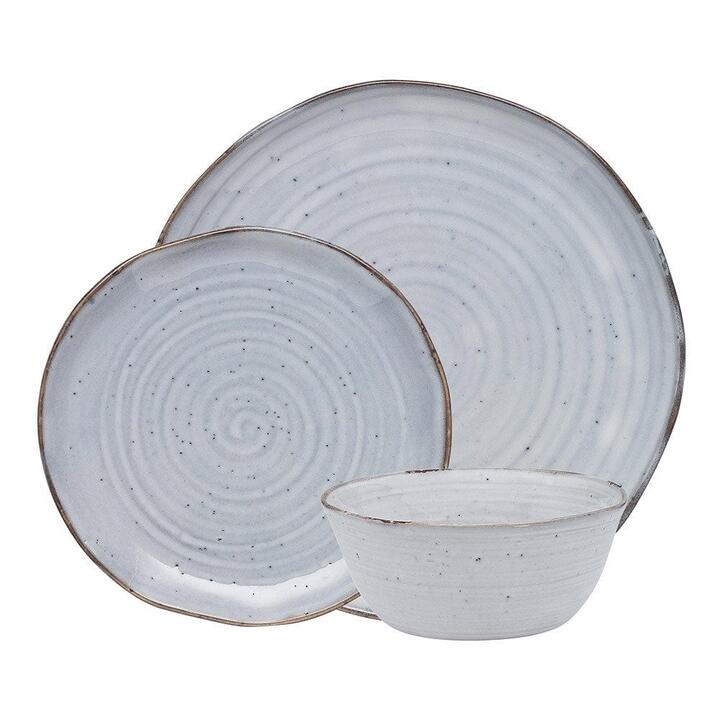 Ottawa 12 Piece Stoneware Dinner Set Orchid Size 27X27X3cm by Ecology