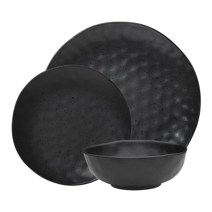 Speckle 12 Piece Stoneware Dinner Set Ebony by Ecology