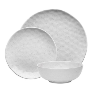 Speckle 12 Piece Stoneware Dinner Set Milk Size 27X27X3cm by Ecology
