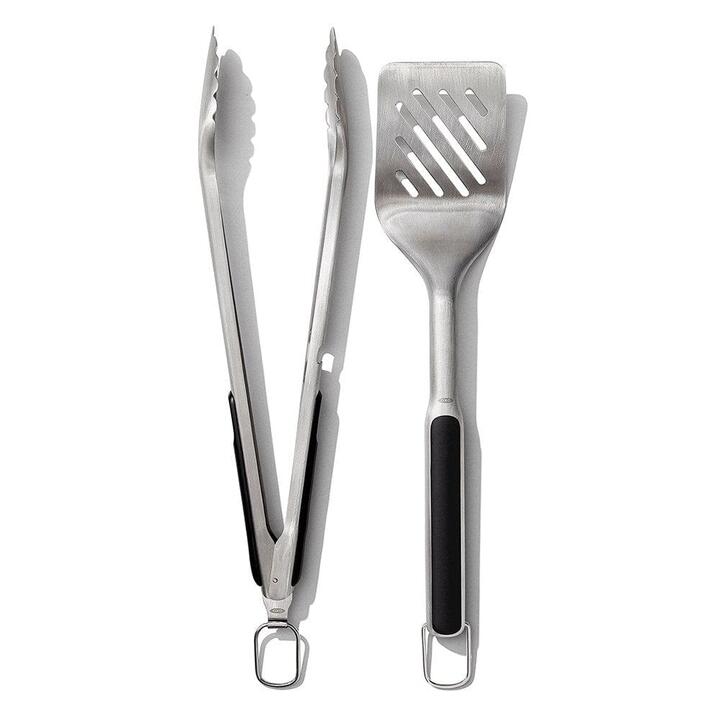 Good Grips Grilling Tongs & Turner Set Size 4X18X47cm by OXO