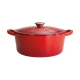 Le Connoisseur 3.9L Round French Oven with Lid Size 25cm in Red by Baccarat-Red