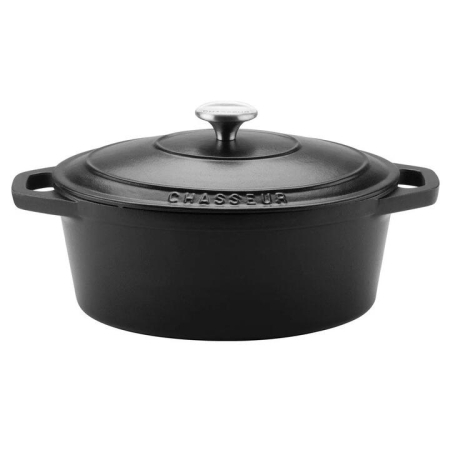 Oval French Oven /3.6L Size 27cm/3.6L in Matte Black by Chasseur-Matte Black
