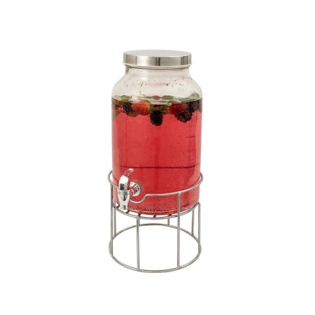 Glass Beverage Dispenser with Stand Size 5.6L by Serroni-5.6L