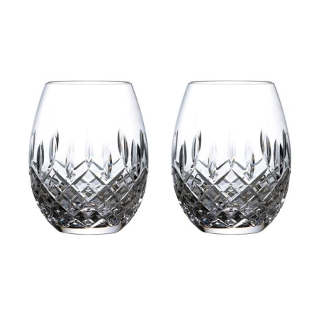 R&D Collection Highclere Pair of Crystal Stemless Balloon Glasses Size 9.8X12cm by Royal Doulton