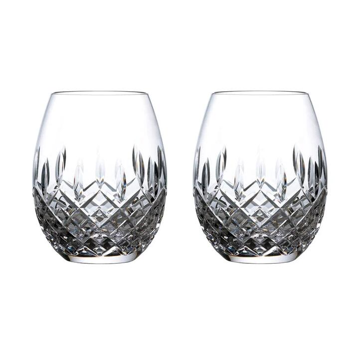R&D Collection Highclere Pair of Crystal Stemless Balloon Glasses Size 9.8X12cm by Royal Doulton