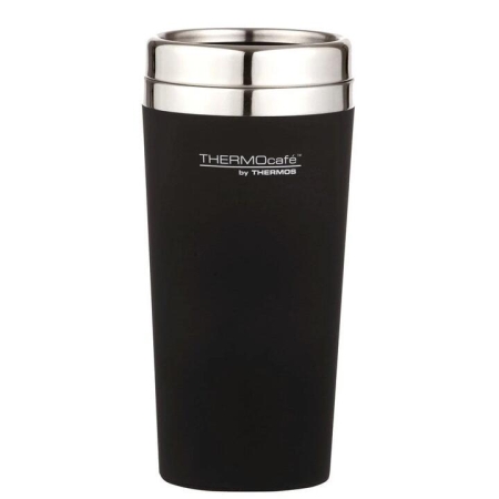 THERMOcafe Soft Touch Travel Tumbler Size 420ml in Matte Black by Thermos-Matte Black