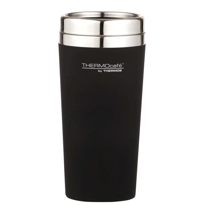 THERMOcafe Soft Touch Travel Tumbler Size 420ml in Matte Black by Thermos-Matte Black