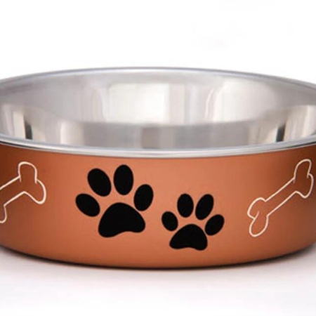 Metallic Bella Dog Bowl Copper Size Medium by Loving Pets-Medium