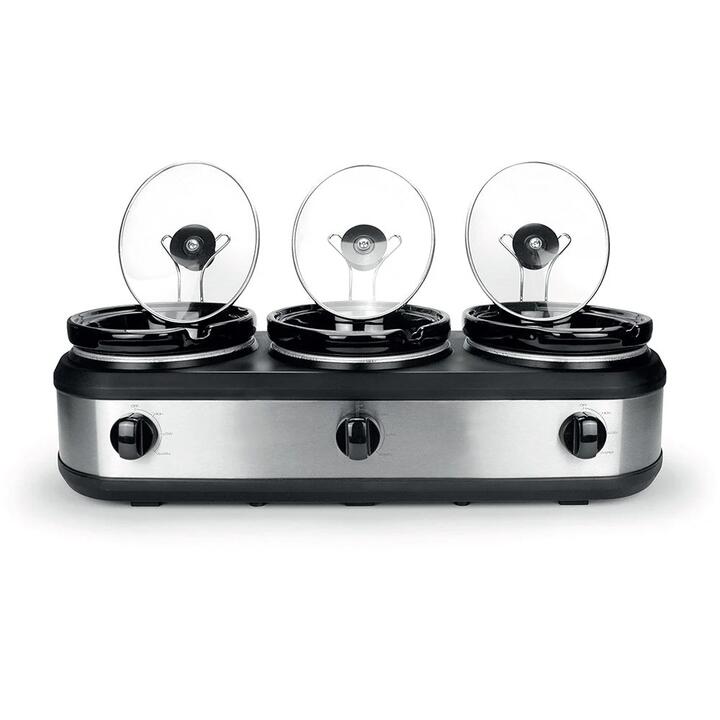 2.5L Electric 3-Pot Slow Cooker Size 66.7X30.3X22.1cm by Healthy Choice