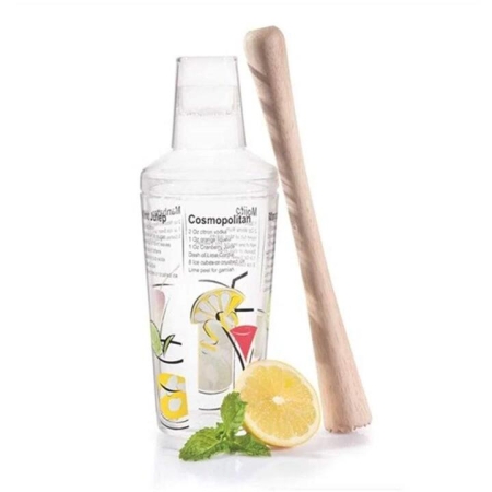 2 Piece Cocktail Set including Shaker and Muddler by Cellar