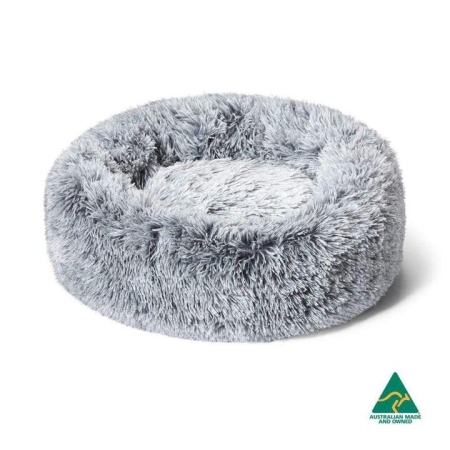 Calming Cuddler Fox Cat Bed Size 50X50X18 in Silver by Snooza Pet Products-Silver