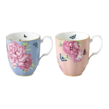 Miranda Kerr for Set of 2 Friendship Hope & Tranquillity Mugs Size 10.8X9.4X10.8cm by Royal Albert