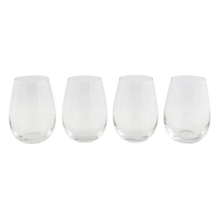 Tonic Stemless Wine Glass - Set of 4 Size 500ml in White by Cellar-White