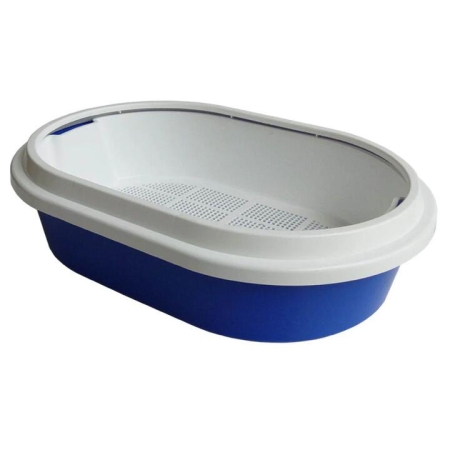Homes Pet Products Cat Litter Tray with Sieve Oval Size 60x40x17cm in Blue by K9 Homes Pet Products-Blue