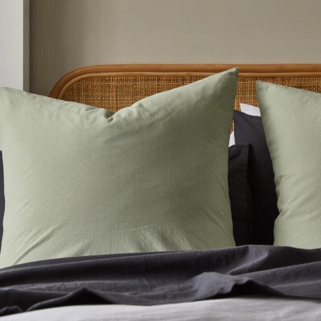 Essential European Pillowcase Size 65X65cm in White by Adorn Living-White