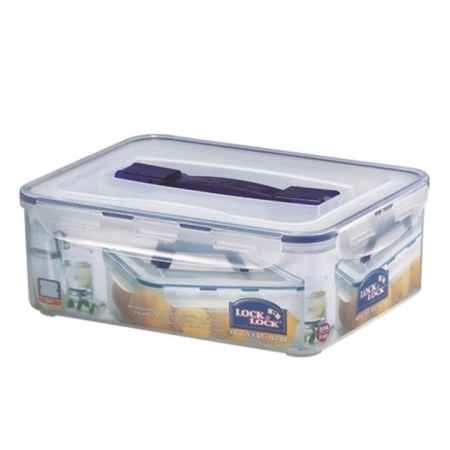 Classic Tall Rectangle Food Container with Handle 4.8L Size 29.5X23X10.6cm by Lock & Lock