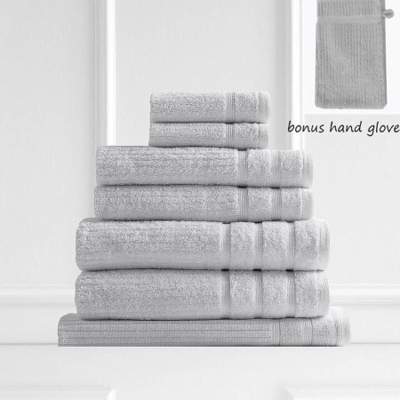 Eden Egyptian Cotton 8-Piece Towel Pack Sea Holly Size 69X137cm by Royal Comfort