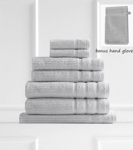 Eden Egyptian Cotton 8-Piece Towel Pack Sea Holly Size 69X137cm by Royal Comfort