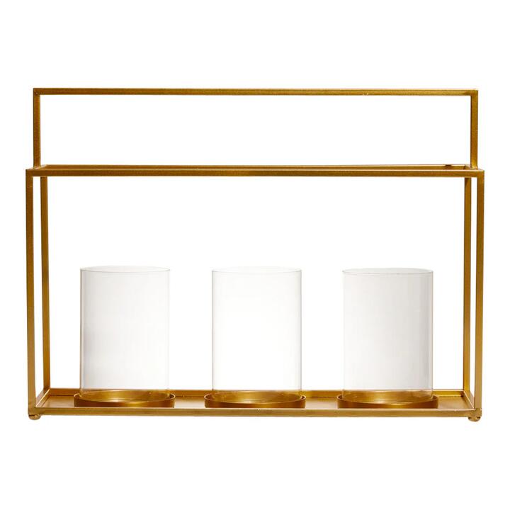 Brass Lantern 3 Candles Size 48X17.5X35.5cm by Home Beautiful