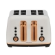 Ascend Rose Gold 4 Slice Toaster Matte Size 28X31X21cm in White by Morphy Richards-White