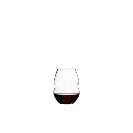 Swirl Set Of 2 Stemless Wine Glasses in Red by Riedel-Red