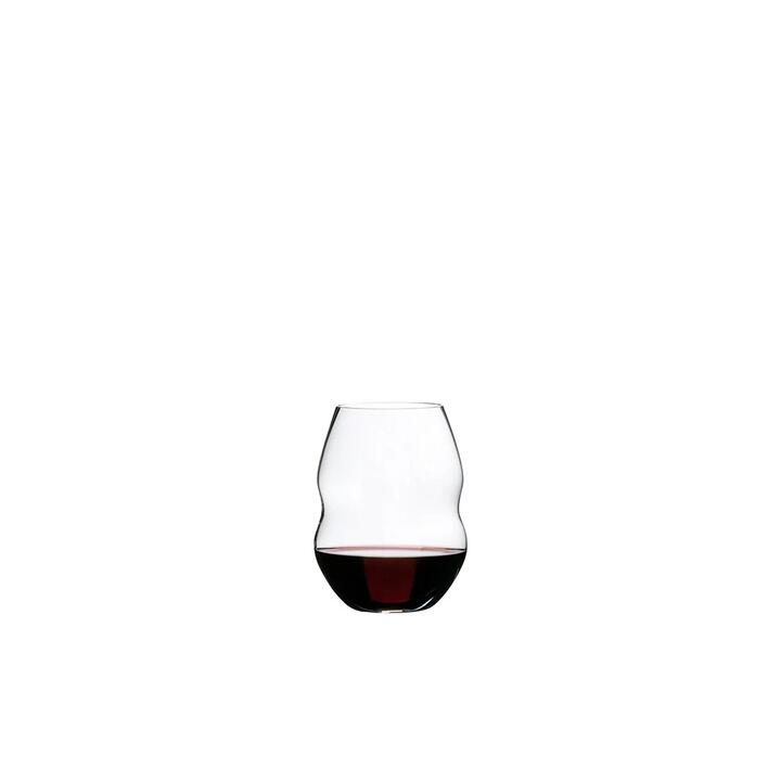 Swirl Set Of 2 Stemless Wine Glasses in Red by Riedel-Red