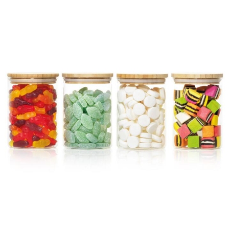 Bamboo 4 Piece Round Canister Set Size 10X13cm by Scullery