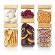 Bamboo 6 Piece Square Canister Set Size 11cmX11cmX23cm by Scullery