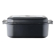 Non Stick Roaster & Grill Size 34X24X12cm in Black by Bessemer-Black