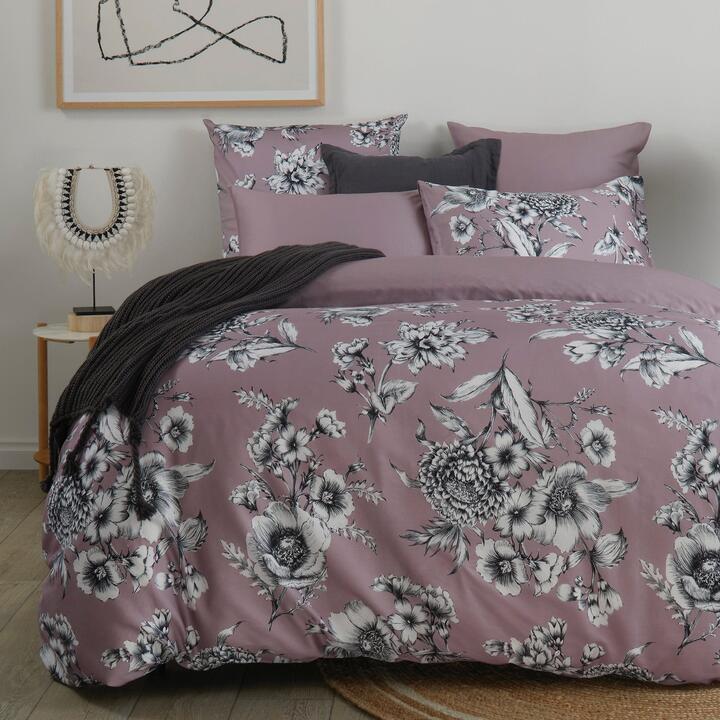 Lucia Mauve Quilt Cover Set Double by MyHouse-Double
