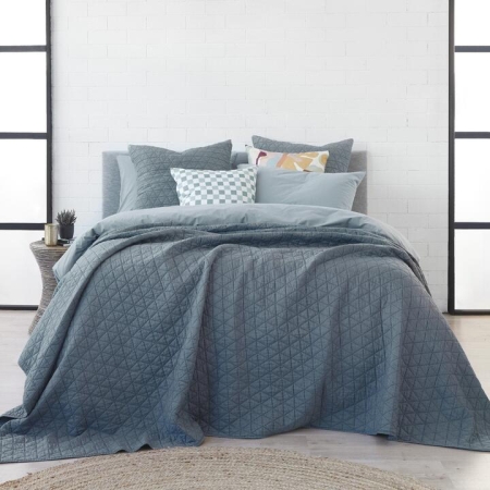Alex Liddy Edit Triangle Quilted Coverlet Graphite Size 250cmX240cm by MyHouse
