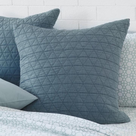 Edit Triangle Quilted European Pillowcase Graphite Size 65X65cm by Alex Liddy