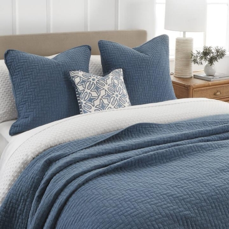 Naya Coverlet Queen/King in Blue by Home Beautiful-Blue