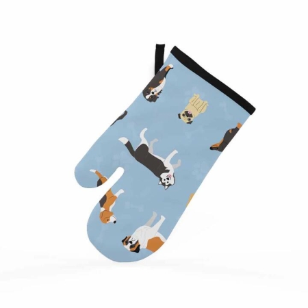 Oven Glove Dogs III Size 31X19.5cm 100% Cotton by Ambrosia