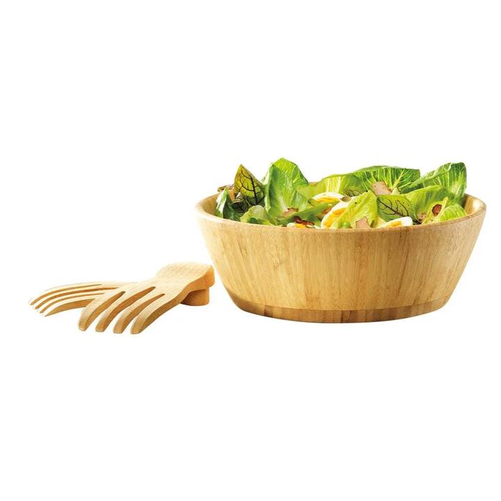 Karira Bamboo Salad Bowl with Servers Size 30cm by Ambrosia