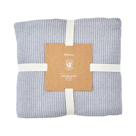 MyHouse Recycled Cotton Waffle Blanket-Queen/King