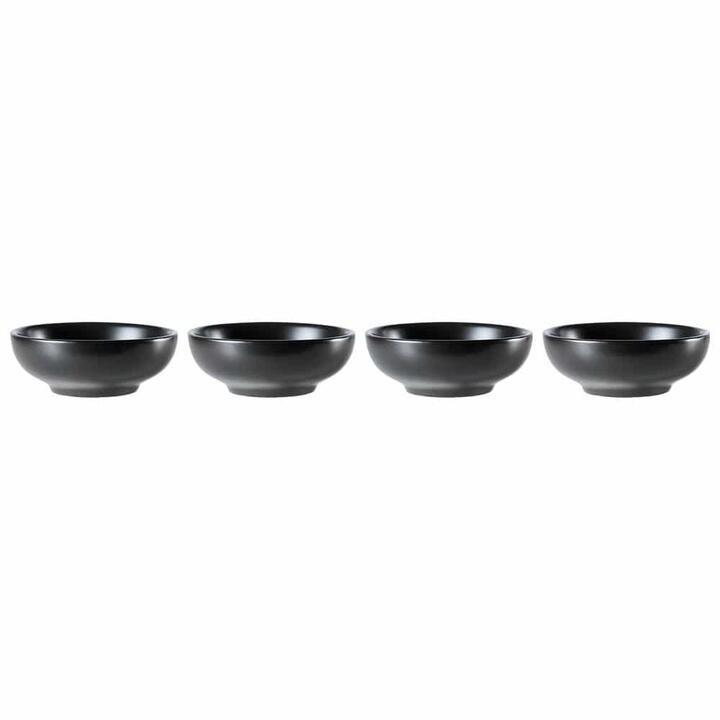 Share Stoneware Sauce Dish Set of 4 Size 8X2cm in Black by Alex Liddy-Black