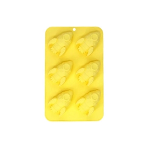 Professional Bake Novelty Silicone 6 Cup Cake Pan Rocket by Soffritto