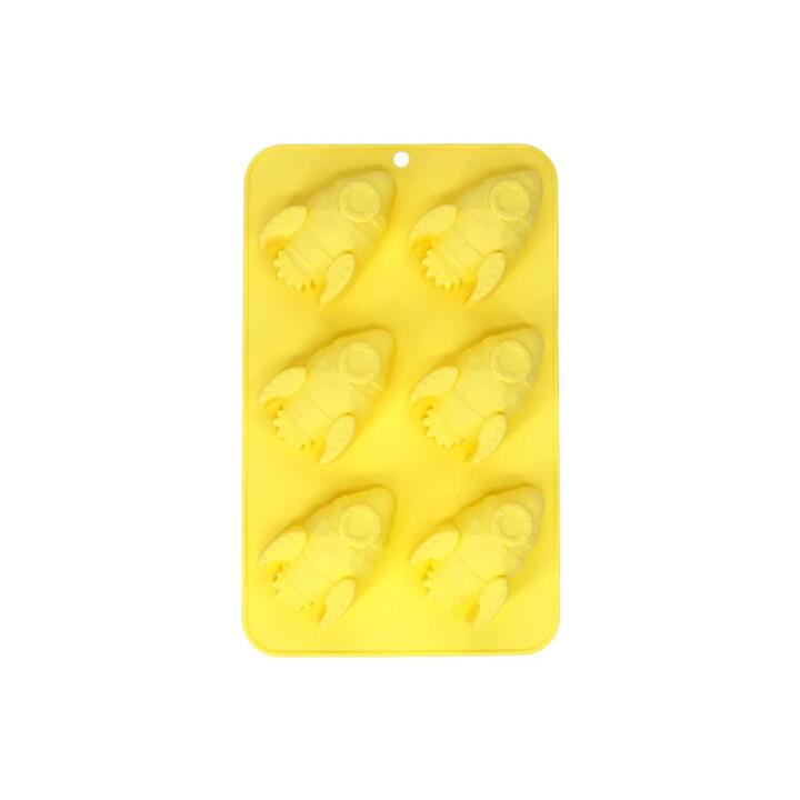 Professional Bake Novelty Silicone 6 Cup Cake Pan Rocket by Soffritto