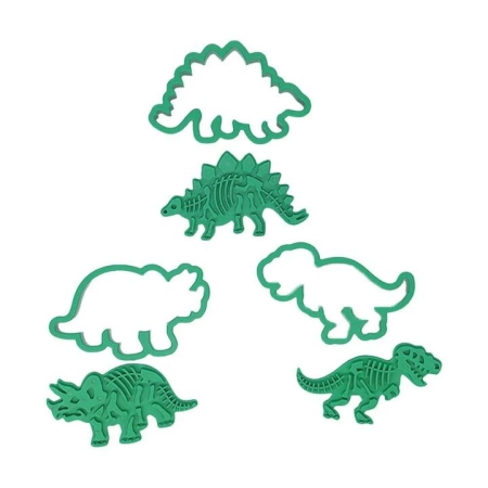 Professional Bake 6 Piece Cookie Stamp & Cutter Set Dinosaur by Soffritto
