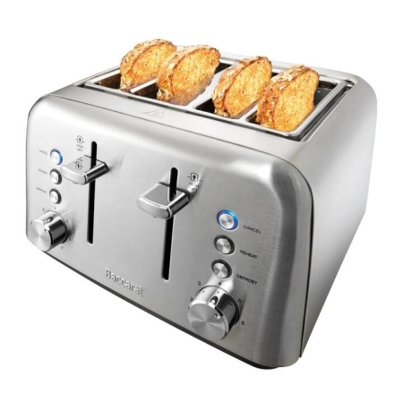 The Toasty Slice 4 Slice Toaster Stainless Steel Size 28.5X29.0X19.3cm by Baccarat