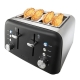 The Toasty Slice 4 Slice Toaster Size 28.5X29.0X19.3cm in Black by Baccarat-Black