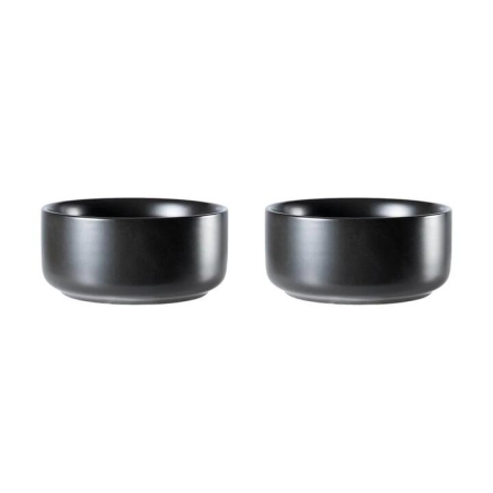 Share Stoneware Dip Bowl Set of 2 Size 11X5cm in Black by Alex Liddy-Black